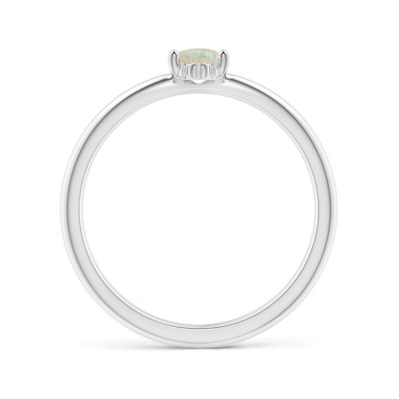 Classic Solitaire Oval Opal Promise Ring In Gold - Picture 7 of 16